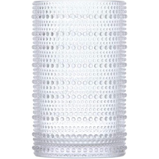  Jupiter Beaded Hobnail Glass, 13 Ounce Iced Beverage (Set of 6), Clear