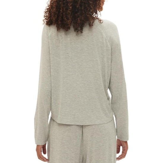  Body Women’s Long-Sleeve Crewneck Pajama Top (Grey Heather, Large)