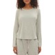  Body Women’s Long-Sleeve Crewneck Pajama Top (Grey Heather, Large)