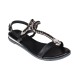  Women’s Lidia Slingback Flat Sandals, Black, 8M