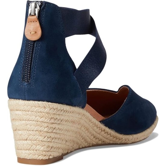  Women’s Orya Wedge Pointy Toe Espadrille Sandals, Navy Suede, 7.5 M