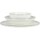  Lana 16-Piece Bone China Double Bowls with Gold Rim Dinnerware Set