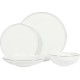  Lana 16-Piece Bone China Double Bowls with Gold Rim Dinnerware Set