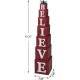  42″ H Wooden Double-Sided “Believe” Porch Decor, Red