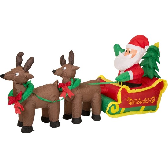  Christmas Outdoor Lighted Inflatable Decor (Santa Sleigh)