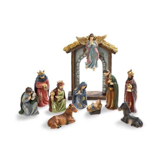  Resin Nativity Figurine Set, 10 Piece