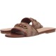  Women’s Hammi One Band Logo and Hardware Flat Sandals, Brown, 6