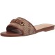  Women’s Hammi One Band Logo and Hardware Flat Sandals, Brown, 6