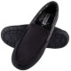  Men’s Microsuede Fleece Lined Venetian Slippers, Black, Large