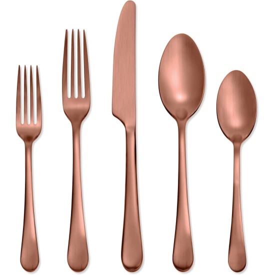  Skandia Mirabella Satin Flatware Set, 20 Piece, Copper