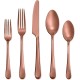  Skandia Mirabella Satin Flatware Set, 20 Piece, Copper