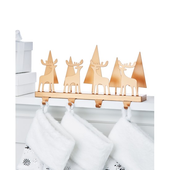  Patina Forest Deer Stocking Holder with Hooks