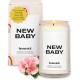  Scented Candles for Home (New Baby) – 13.75 oz Long-Lasting Natural Soy Wax Blend Jar Candle Gifts & Couples Baby Shower Favors, 60-80 Hours Burn Time – Notes of Geranium & Vanilla