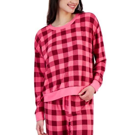  Women’s 2-Pc. Long-Sleeve Packaged Pajamas Set, Pink, Large