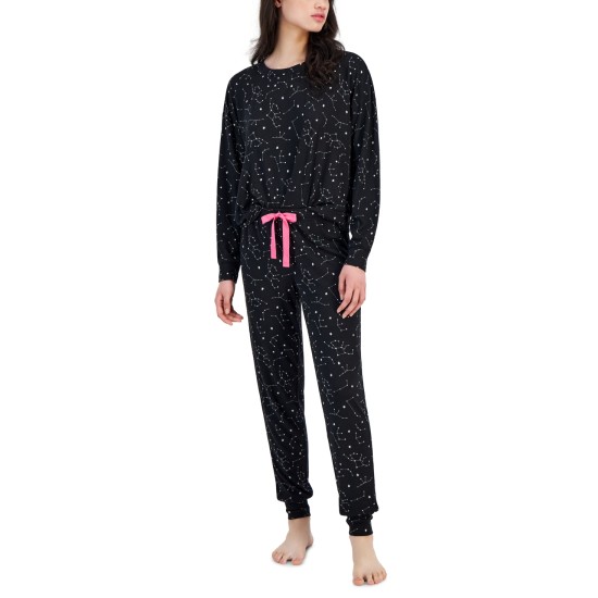  Women’s 2-Pc. Long-Sleeve Packaged Pajamas Set, Black, XX-Large