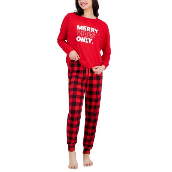  Women’s 2-Pc. Long-Sleeve Packaged Pajamas Set (Buffalo Check, Small)