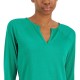  Women’s Split-Neck Pajama Top (Racing Green, X-Large)