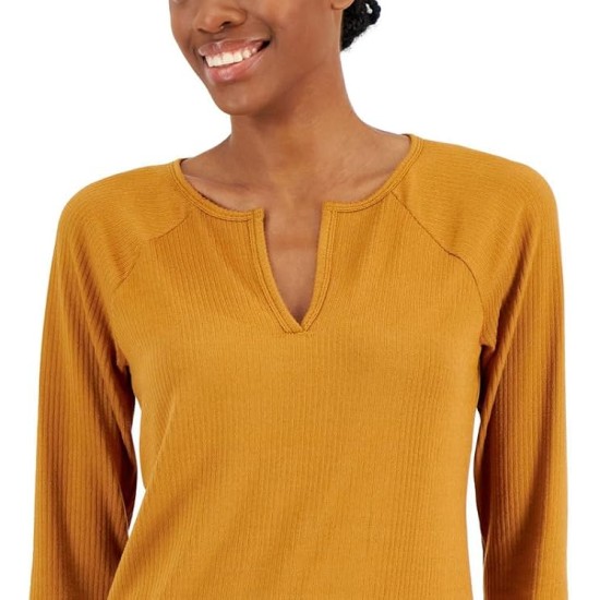  Women’s Split-Neck Pajama Top (Clay Ridge, Medium)