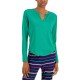  Women’s Split-Neck Pajama Top (Racing Green, Large)