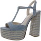  Womens Ameeka Denim Peep-Toe Platform Heels, 9.5M, Blue