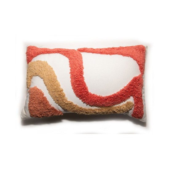  Abstract Shag Decorative Pillow, 20″ x 12″, Orange