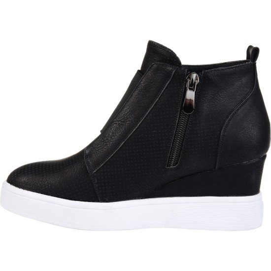  Womens Clara Wedge Sneaker Black, 5.5 M