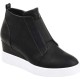  Womens Clara Wedge Sneaker Black, 5.5 M