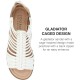  Women’s Delilah Gladiator Sandals, White, 9M