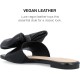  Womens Fayre Square toe Faux Leather Flatform Sandals, Black, 9M