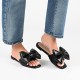  Womens Fayre Square toe Faux Leather Flatform Sandals, Black, 9M