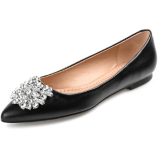  Women’s Renzo Jeweled Flats, Black, 8.5