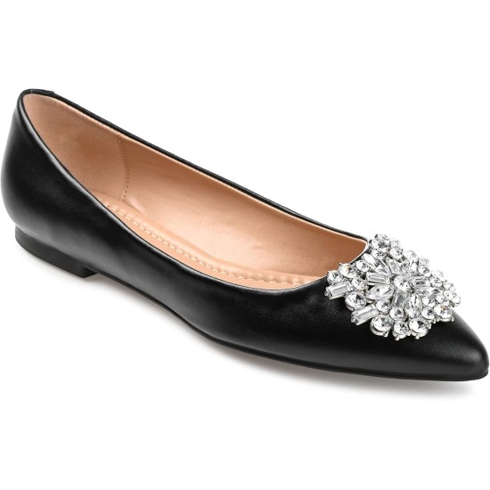  Women’s Renzo Jeweled Flats, Black, 8.5