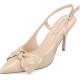  Womens Viera Tru Comfort Foam Mid Heel Pointed Toe Pumps, Nude, 8