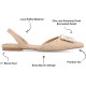 Journee Womens Hannae Sling Back Pointed Toe Flats, Beige, 9M