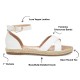 Journee Womens Lyddia Espadrille Flat Sandals, White,6W