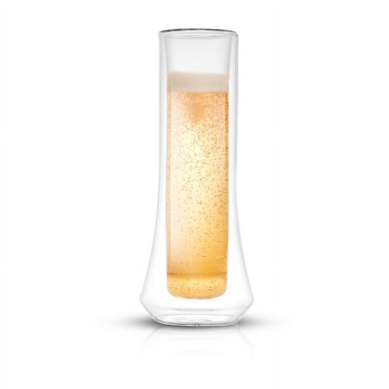  Cosmo Double Wall Stemless Champagne Glass – Set of 4 – Clear Stemless Champagne Flute Set