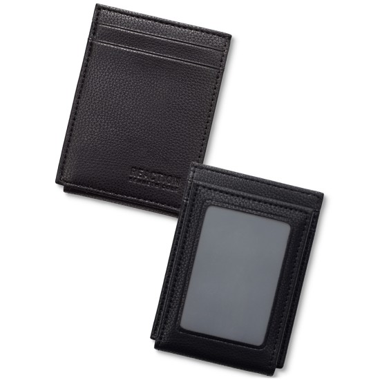  Reaction Men’s Wallet & Money Clip Set – Black