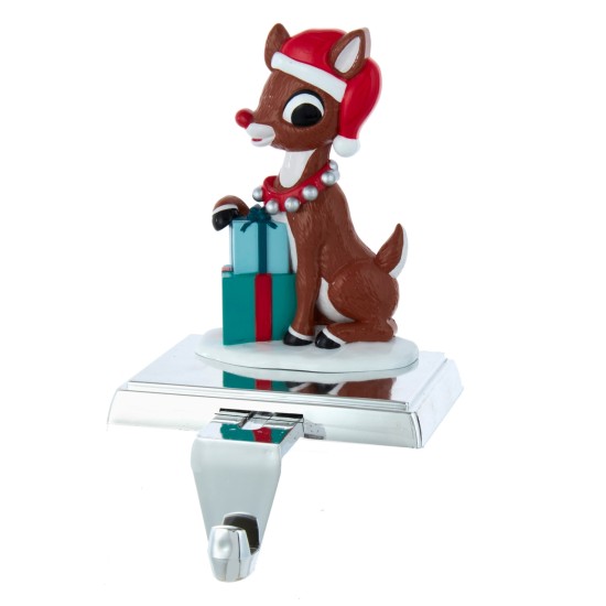 Kurt S. Adler 6.5″ Rudolph with Presents Stocking Holder Decoration