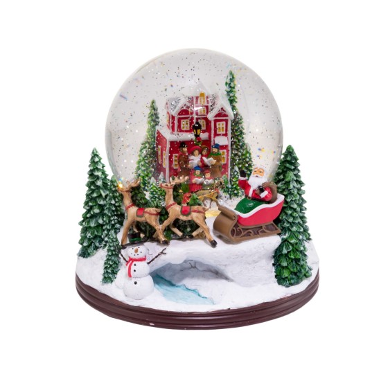  120 Mm Battery-Operated Usb Led Musical Santa Water Globe