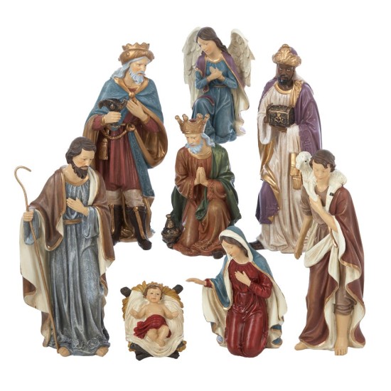  9-Inch Resin Nativity Set of 8 Pieces