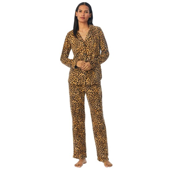  Women’s 2-Pc. Printed Fleece Packaged Pajamas Set Leopard, X-Large