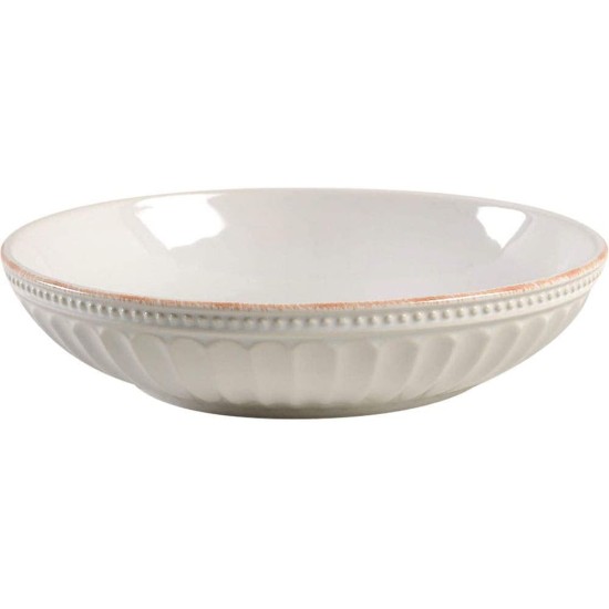  French Perle Groove White Pasta Bowl, 18.oz