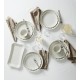  French Perle Scallop 12 Piece Dinnerware Set, White