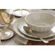  French Perle Scallop 12 Piece Dinnerware Set, White