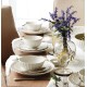  French Perle Scallop 12 Piece Dinnerware Set, White