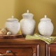  Opal Innocence Carved 3-Piece Canister Set, White