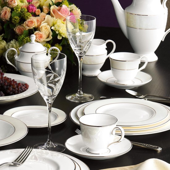  Opal Innocence Stripe 5-Piece Place Setting, White