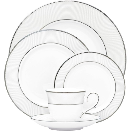  Opal Innocence Stripe 5-Piece Place Setting, White