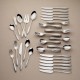  Sculpt 65-Piece Flatware Set, Metallic