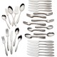  Sculpt 65-Piece Flatware Set, Metallic